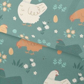 Simple Hen And Flowers Waterproof Oxford