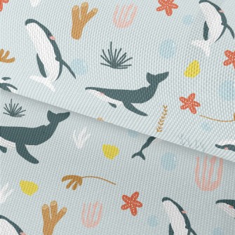 Whales And Corals In Various P Waterproof Oxford