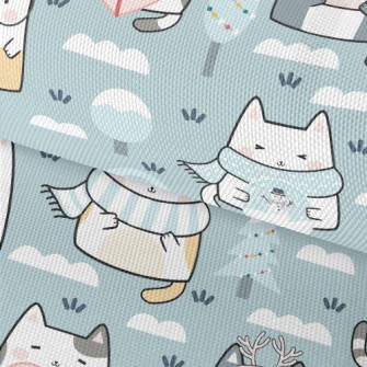 Cat In Cold Winter Waterproof Oxford