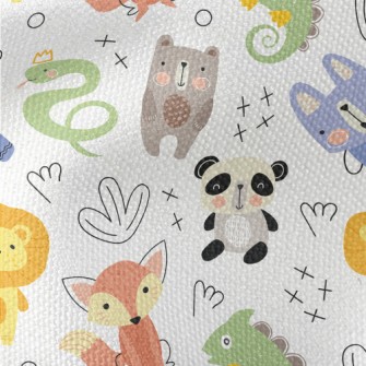 Funny Animals Drawn By Childre Waterproof Canvas