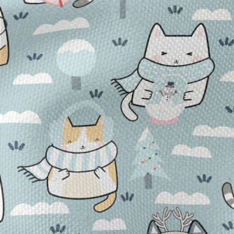 Cat In Cold Winter Waterproof Canvas