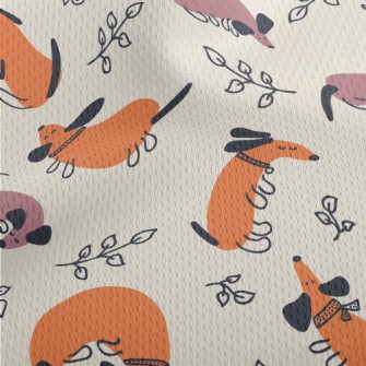 Colorful Cozy Dachshund Dog Athletic Mesh Flat Back