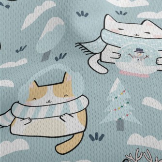 Cat In Cold Winter Athletic Mesh Flat Back