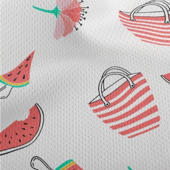 Red Flower Umbrella Bag Popsic Athletic Mesh Flat Back