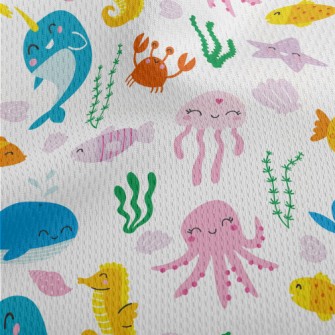 Happy Marine Life Athletic Mesh Flat Back