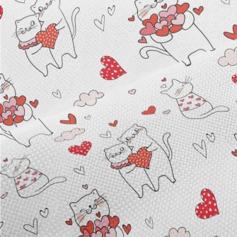 Pink Love Heart Cat Performance Linen
