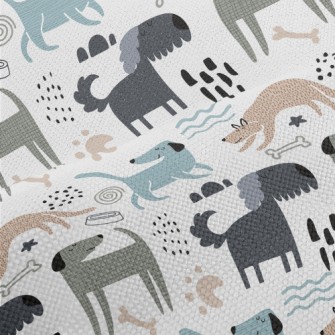 Dogs With Different Texture St Performance Linen