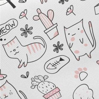 Cute Pink Cat Twill