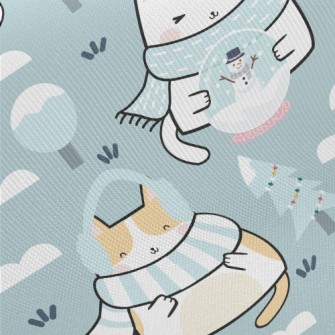 Cat In Cold Winter Twill