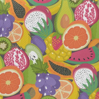 Brightly Colored Fresh Fruit Twill