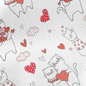Pink Love Heart Cat Standard Corduroy