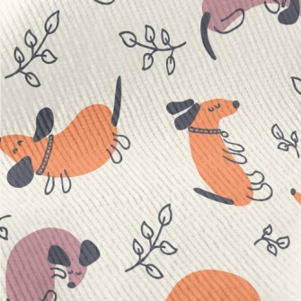Colorful Cozy Dachshund Dog Standard Corduroy