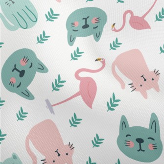 Colorful Cats And Flamingoes Dobby