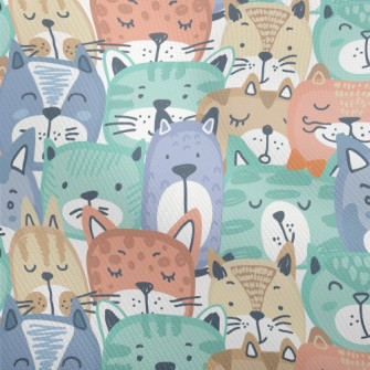 Hand Drawn Colorful Cat Face Dobby