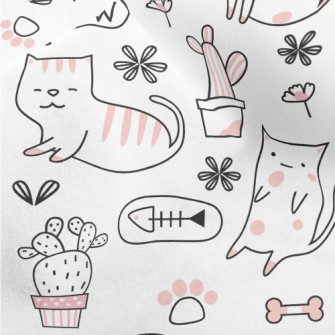 Cute Pink Cat Micro Fleece