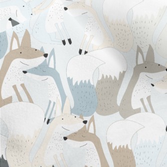 Foxes In Pairs Micro Fleece