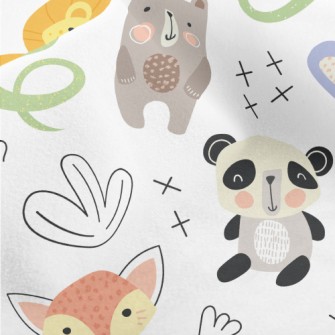 Funny Animals Drawn By Childre Micro Fleece
