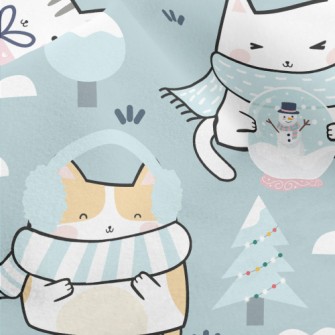 Cat In Cold Winter Micro Fleece