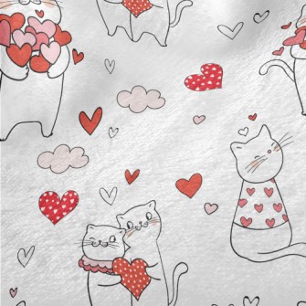 Pink Love Heart Cat Minky
