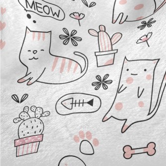 Cute Pink Cat Minky