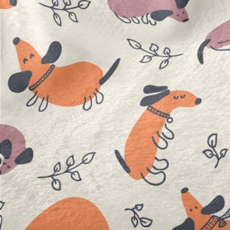 Colorful Cozy Dachshund Dog Minky