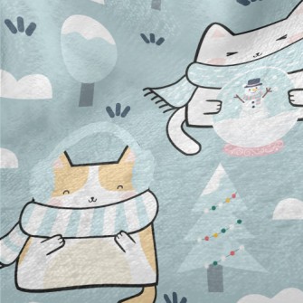 Cat In Cold Winter Minky