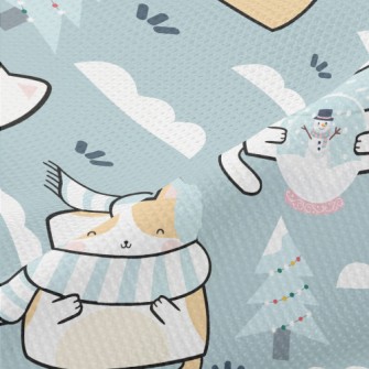 Cat In Cold Winter Piqué