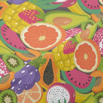 Brightly Colored Fresh Fruit Piqué