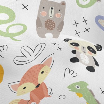 Funny Animals Drawn By Childre Lightweight Performance Linen