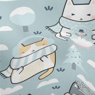 Cat In Cold Winter Lightweight Performance Linen