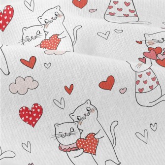 Pink Love Heart Cat Modern Jersey