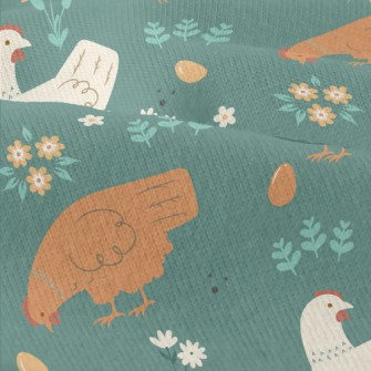 Simple Hen And Flowers Modern Jersey