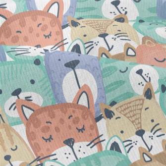 Hand Drawn Colorful Cat Face Modern Jersey