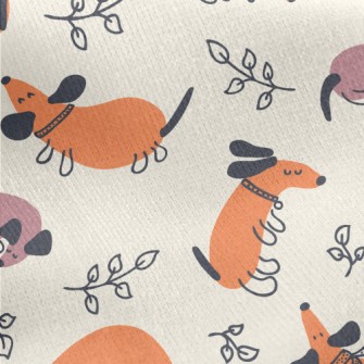 Colorful Cozy Dachshund Dog Jersey Backed Fleece