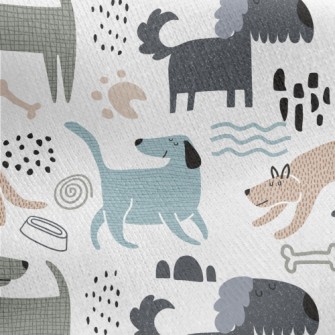 Dogs With Different Texture St Jersey Backed Fleece