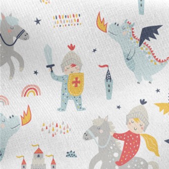 Baby Warrior And Dragon Castle Jersey Backed Fleece