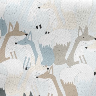 Foxes In Pairs Jersey Backed Fleece