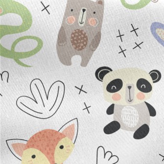Funny Animals Drawn By Childre Jersey Backed Fleece