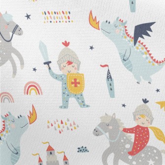 Baby Warrior And Dragon Castle Pongee