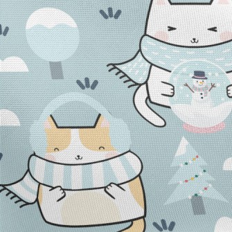 Cat In Cold Winter Pongee