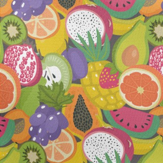 Brightly Colored Fresh Fruit Pongee