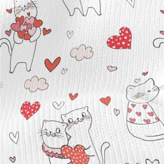 Pink Love Heart Cat Stretch Jersey