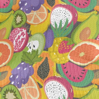 Brightly Colored Fresh Fruit Stretch Jersey