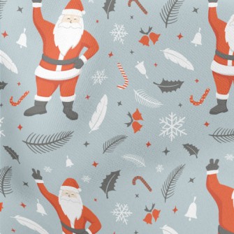 Happy Santa Claus Lightweight Cotton Poplin