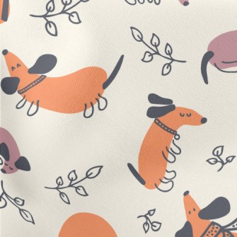 Colorful Cozy Dachshund Dog Lightweight Cotton Poplin