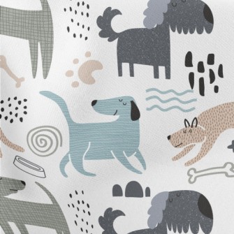 Dogs With Different Texture St Lightweight Cotton Poplin