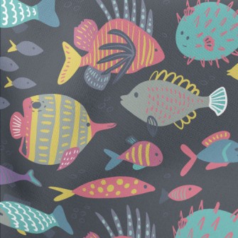 Pale Colored Fish Lightweight Cotton Poplin