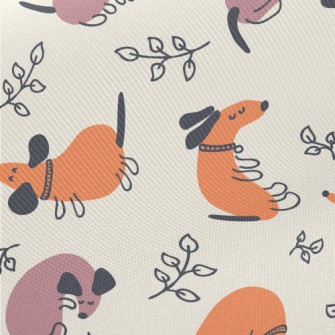 Colorful Cozy Dachshund Dog Midweight Cotton Poplin