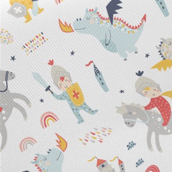 Baby Warrior And Dragon Castle Midweight Cotton Poplin
