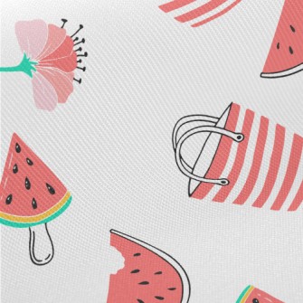 Red Flower Umbrella Bag Popsic Midweight Cotton Poplin